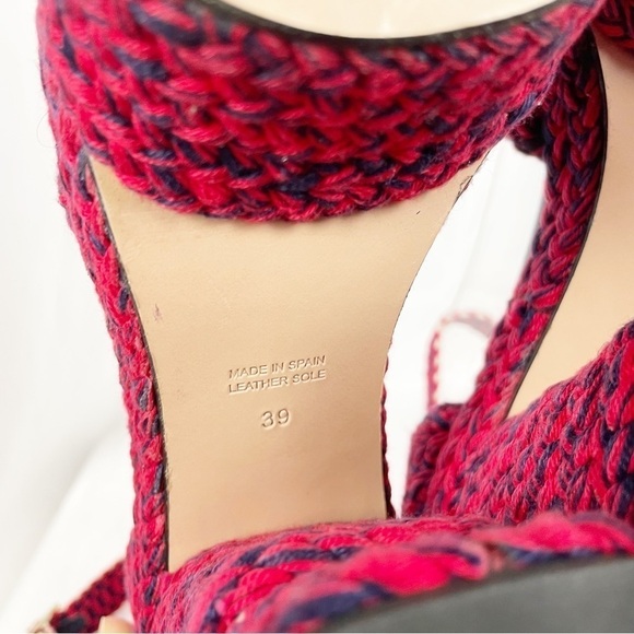 Antolina Aurora Braided Woven Open Toe Platform Heels Sandals Red Casual Summer - Picture 11 of 12